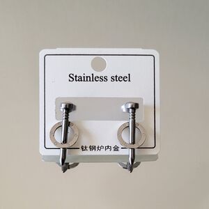 Stainless Steel Silver Earrings